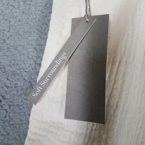 NEW Soft Surroundings Women's 1X Pants Crop Gauze Beach Pull On Casual Ivory - Picture 11 of 16